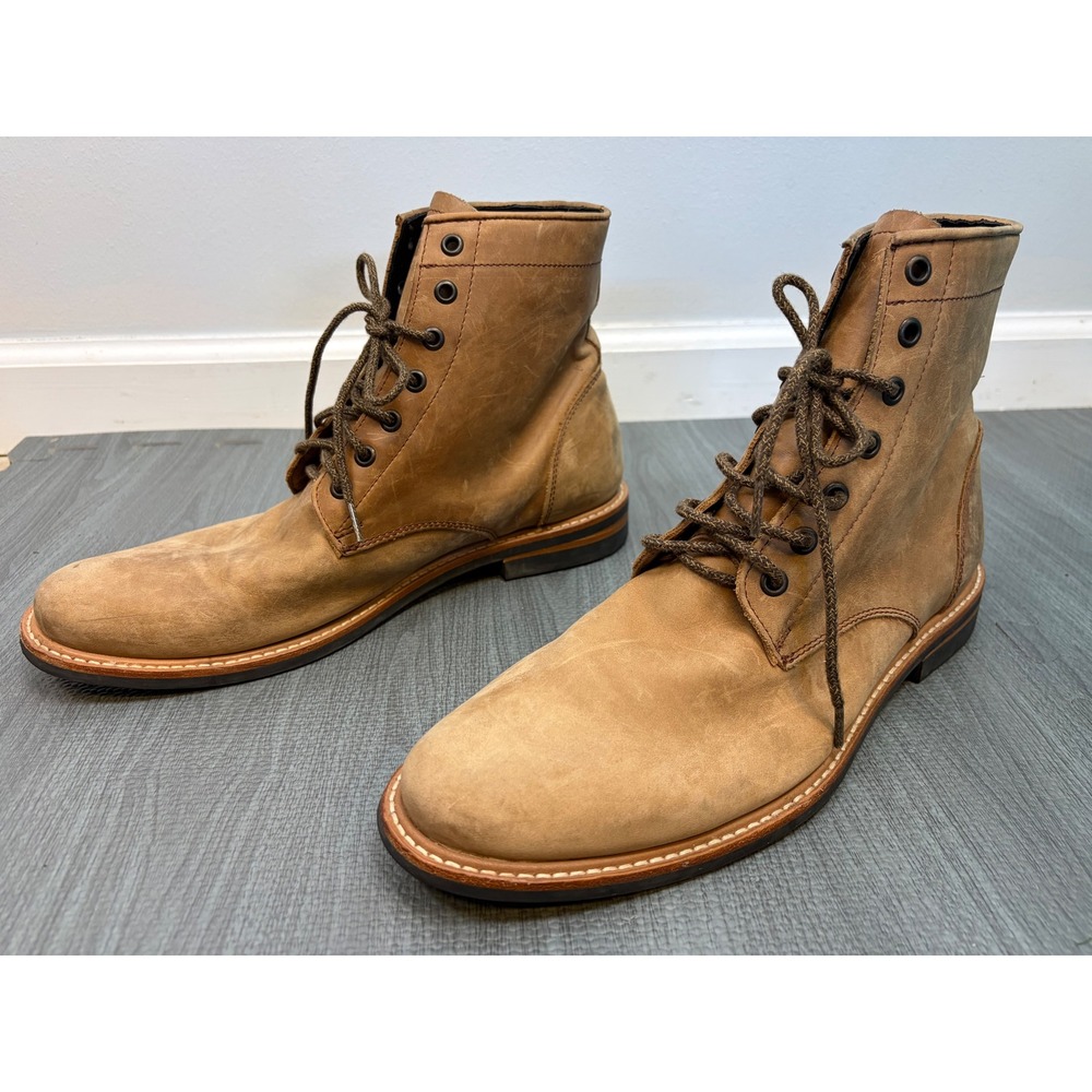 Nisolo Andres Everyday All Weather Boot Mens 10 Tan Leather Lace Up Distressed